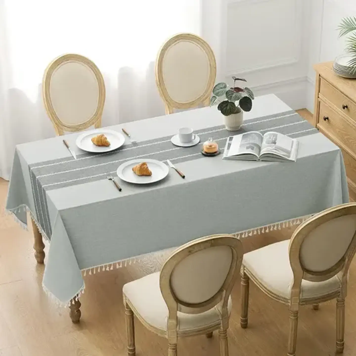 Mantel Rectangular Mantel De Mesa 140x180cm Color Gris 3