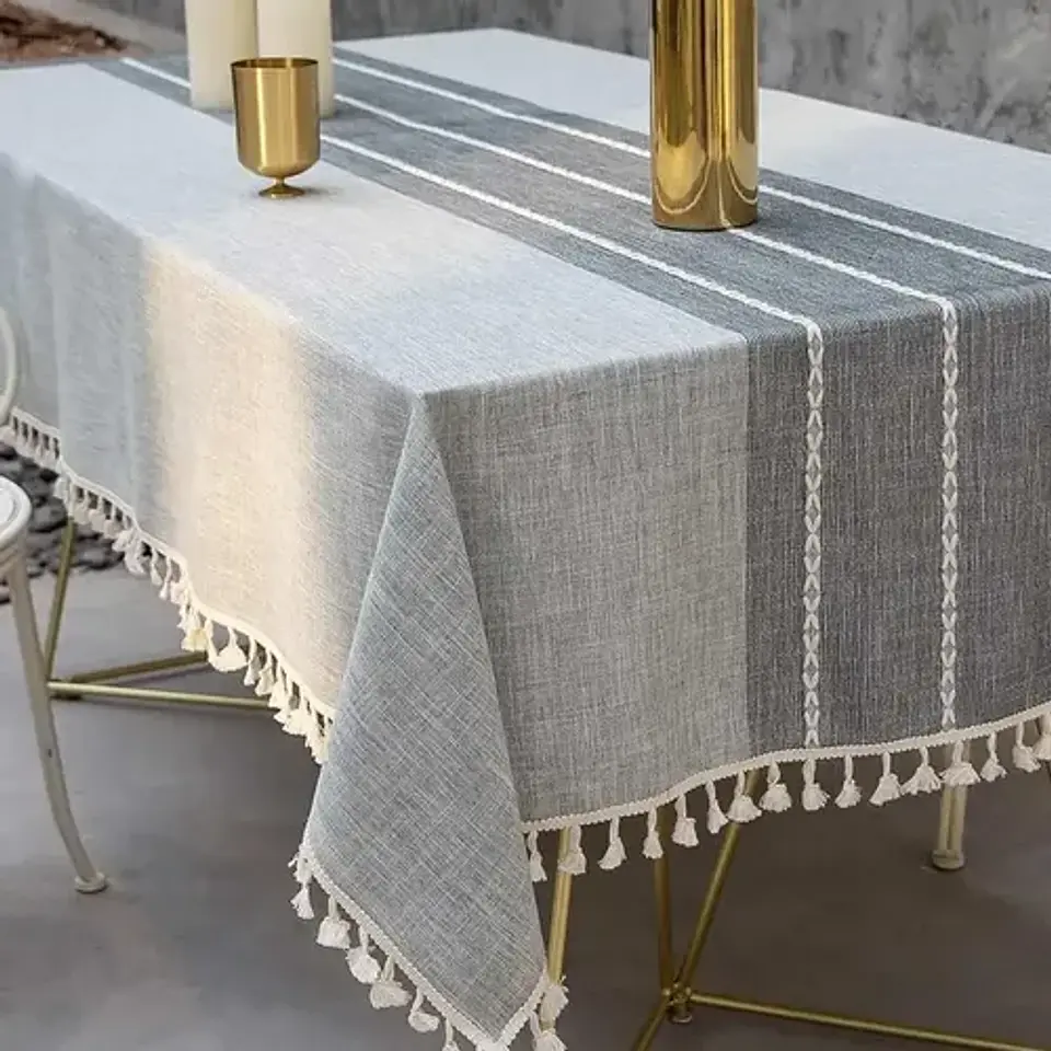 Mantel Rectangular Mantel De Mesa 140x180cm Color Gris 4