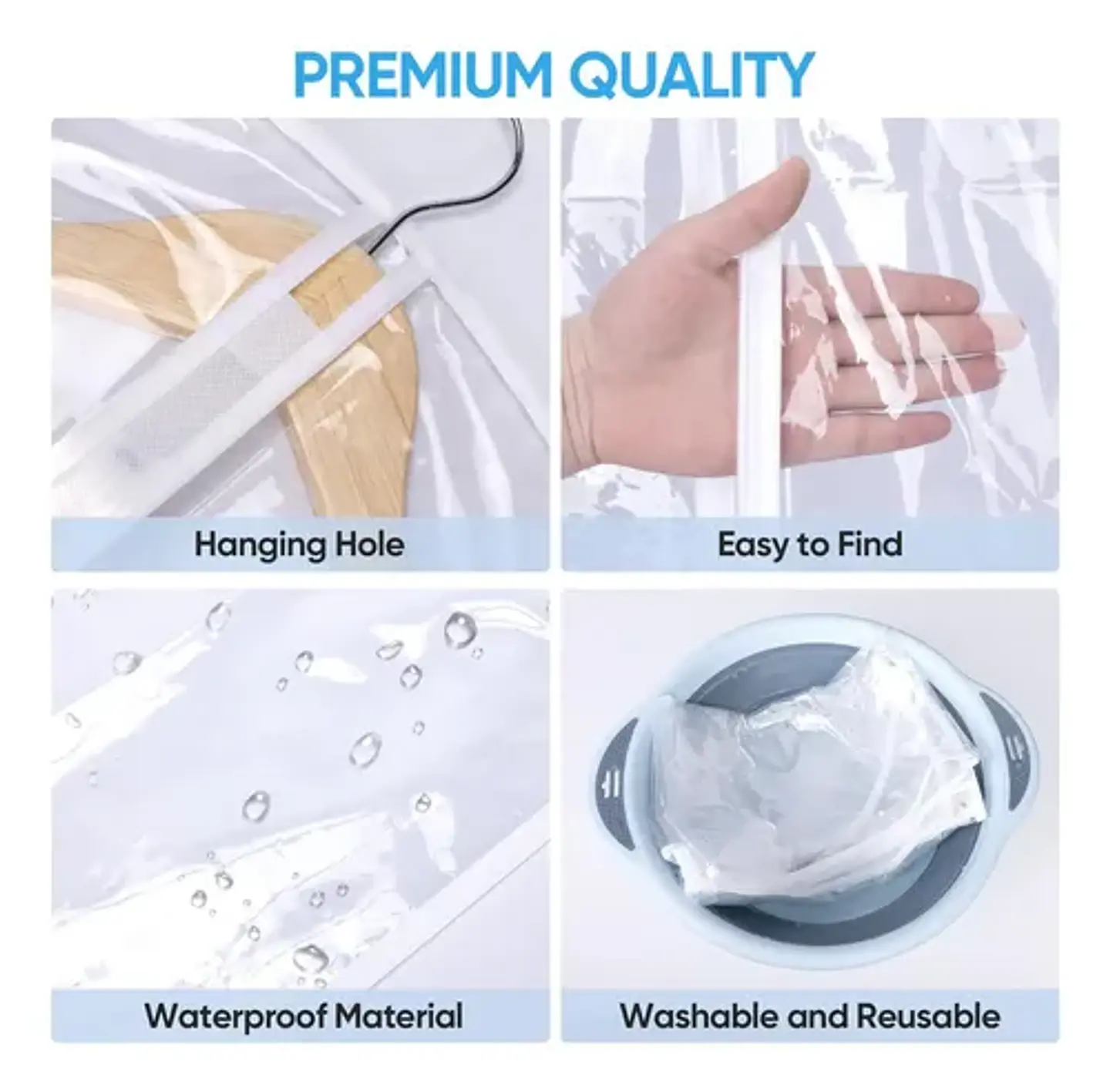 Fundas Bolsas Transparentes Para Ropa Organizador 4 Unidades 11