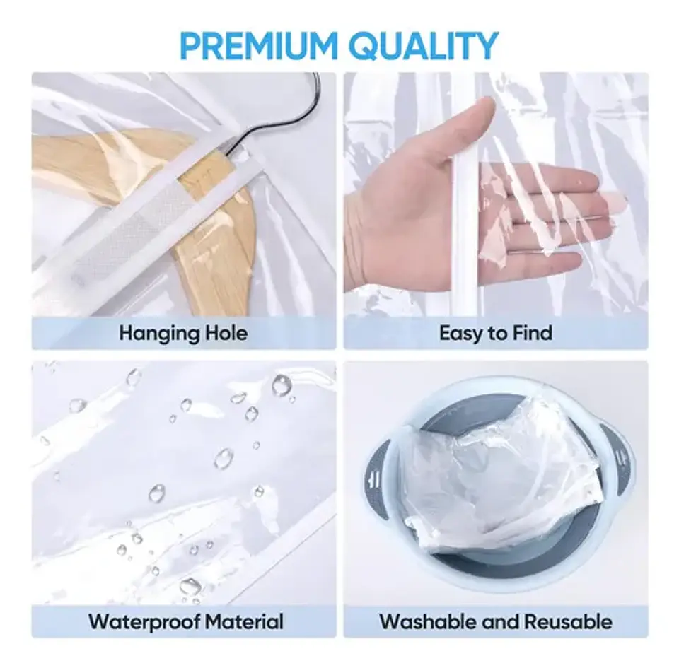 Fundas Bolsas Transparentes Para Ropa Organizador 4 Unidades 11