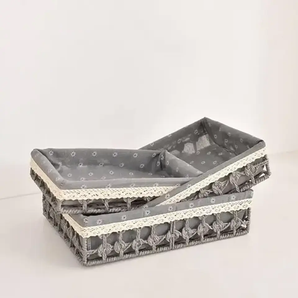 Cesta De Almacenamiento De Estilo Rustico Pack 3 5