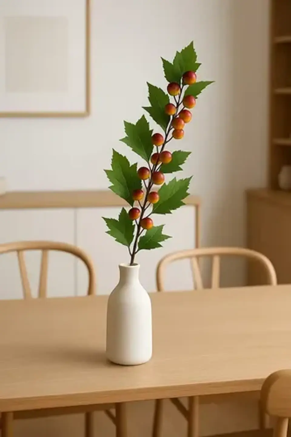 Flor Rama Hojas Artificiales Con Planta Decorativa De 60cm 3