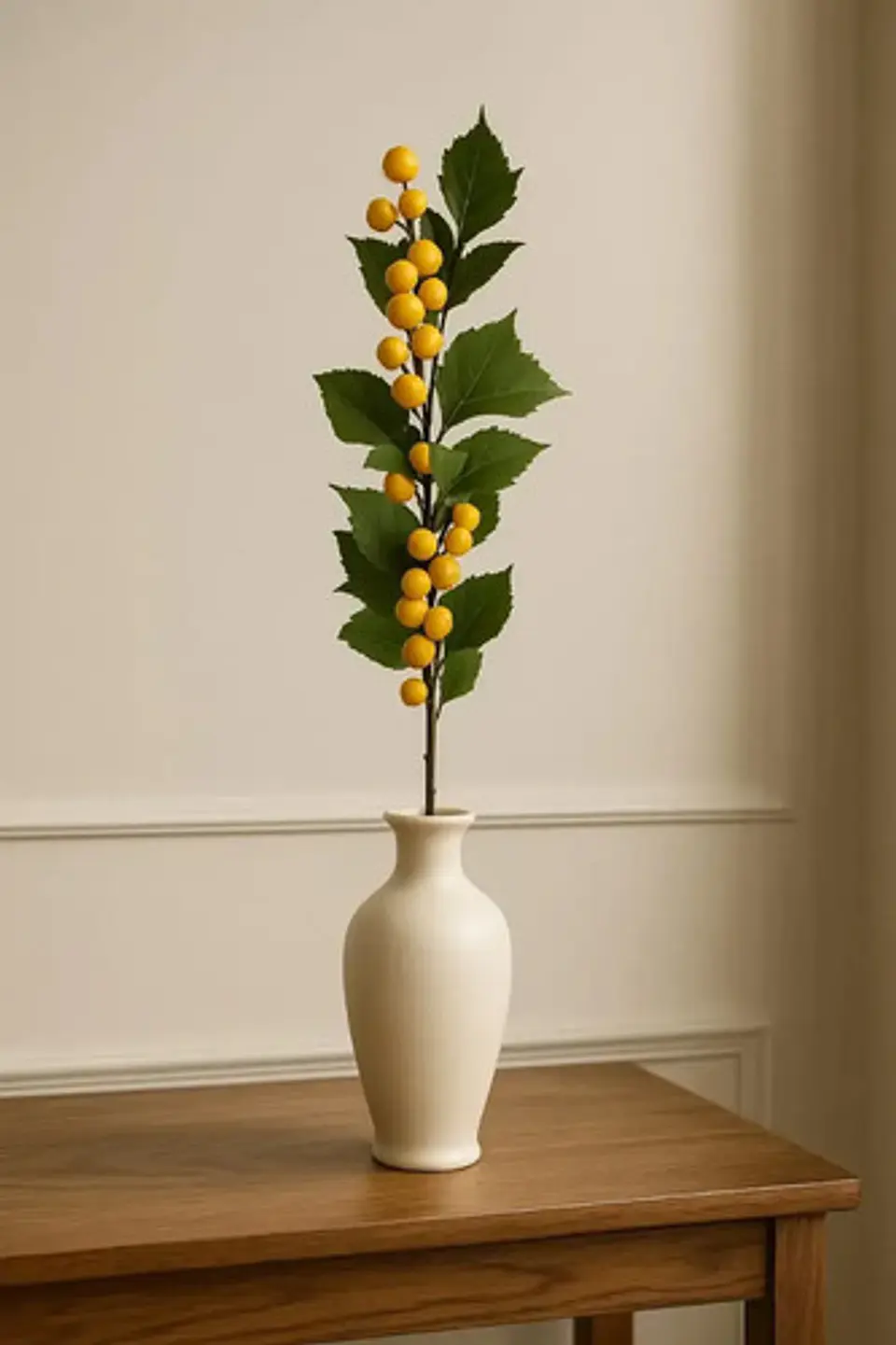 Flor Rama Hojas Artificiales Con Planta Decorativa De 60cm 2