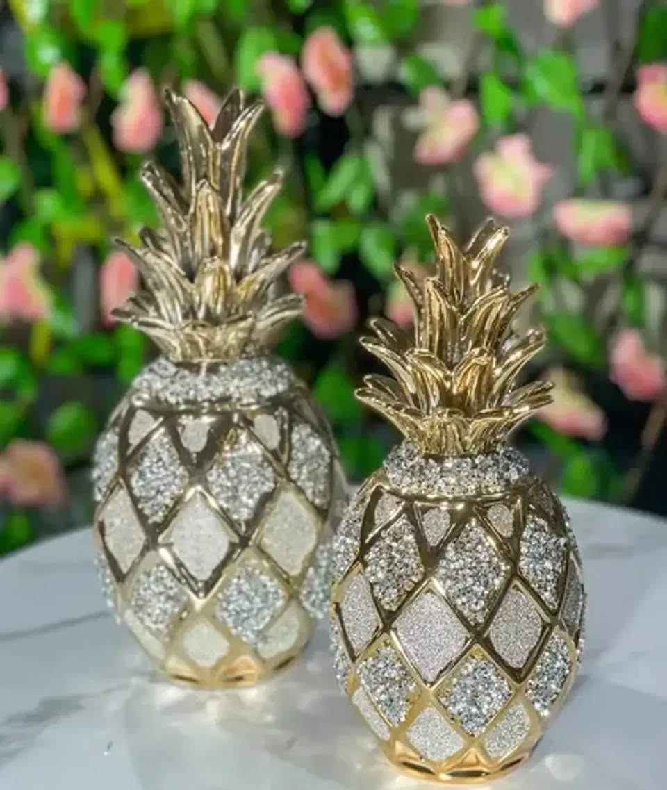 Adorno Decorativo En Forma De Piña 33cm 4