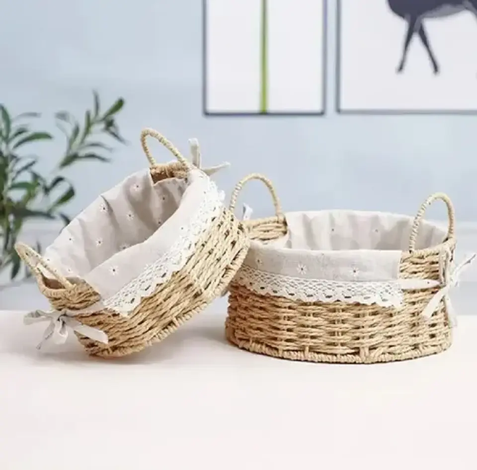 Cesta De Almacenamiento, Canasto Decorativo Pack 2 1