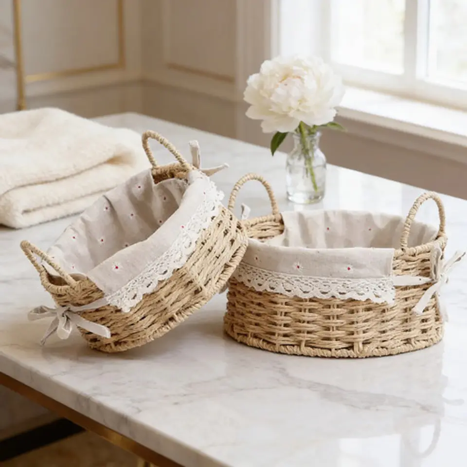 Cesta De Almacenamiento, Canasto Decorativo Pack 2 2