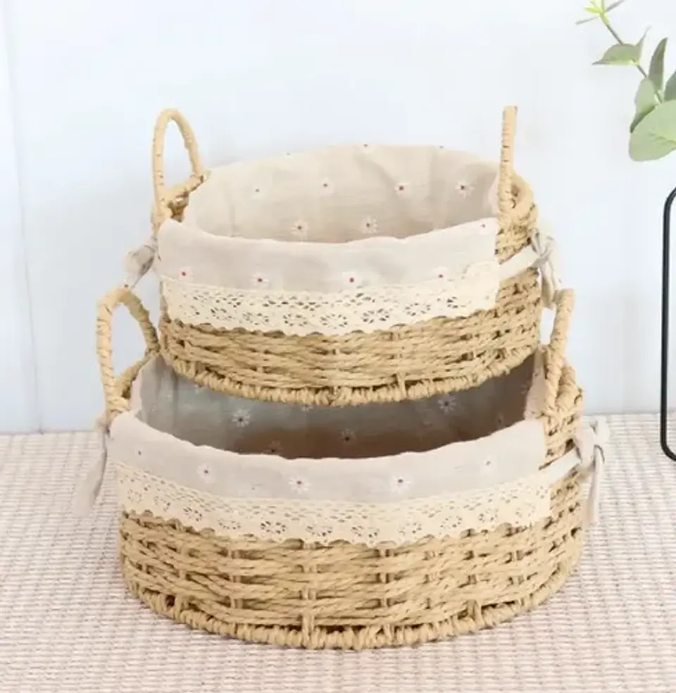 Cesta De Almacenamiento, Canasto Decorativo Pack 2 3