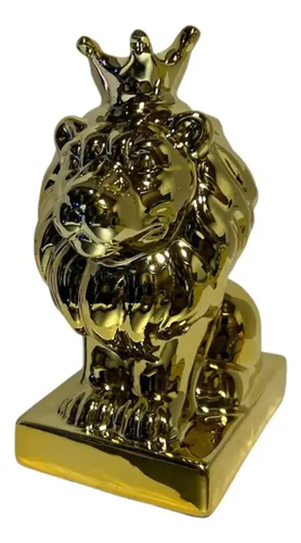 León Decorativo De Lujo Con Corona Dorado 1