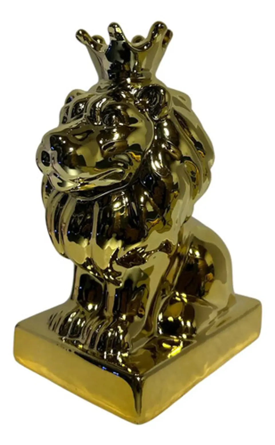 León Decorativo De Lujo Con Corona Dorado 3