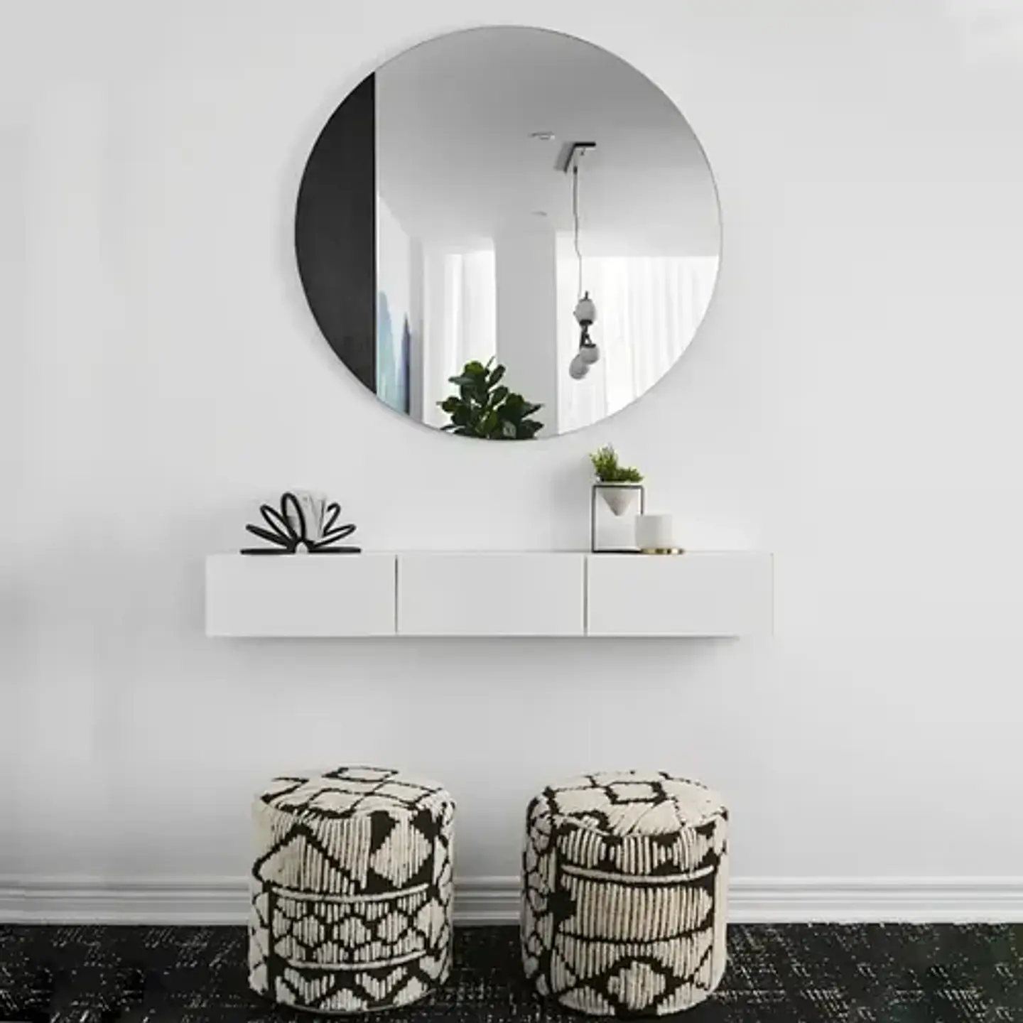 Pegatina Decorativa Redondo Espejo Adhesiva 40x40 3
