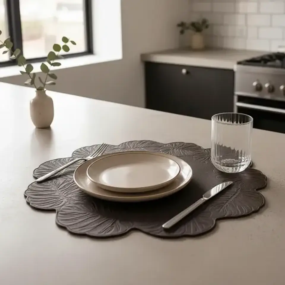 Individual De Mesa Decorativo Con Diseño De Hojas 2 Unidades 2
