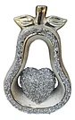 Adorno Decorativo Pera Dorado Con Corazón Brillante - Miniatura 2