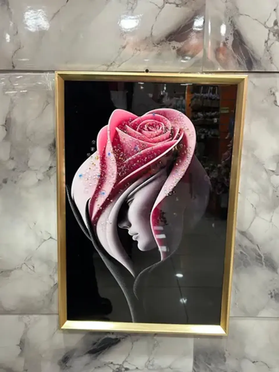Cuadro Decorativo De Pared En Relieve 3d Con Diseño Rosa 9