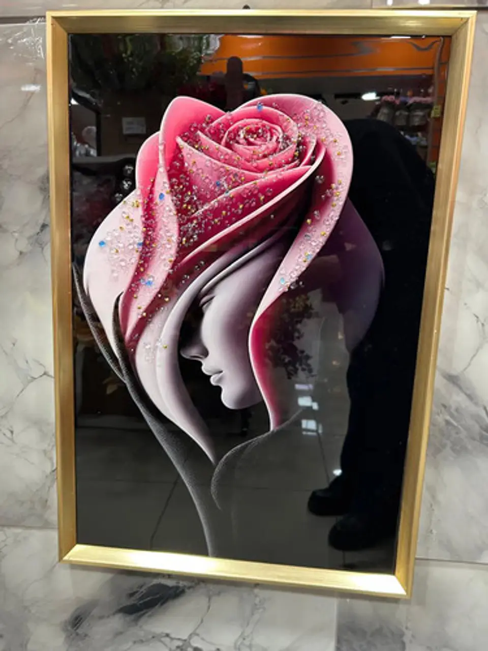 Cuadro Decorativo De Pared En Relieve 3d Con Diseño Rosa 10