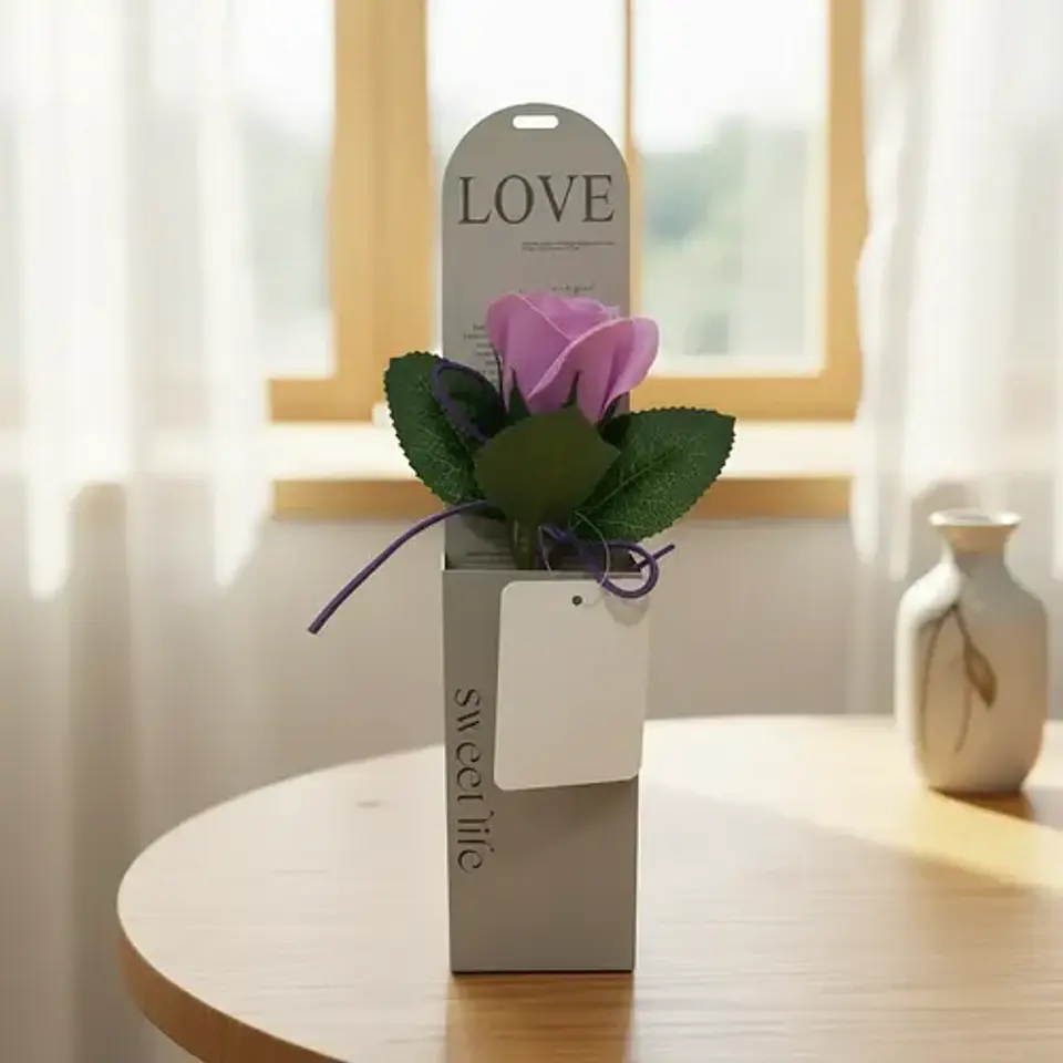 Rosa Eterna En Cajita Para Regalo, Rosa Artificial Regalo 1