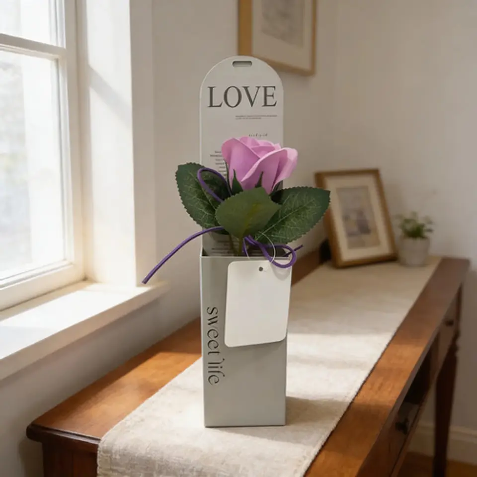 Rosa Eterna En Cajita Para Regalo, Rosa Artificial Regalo 3