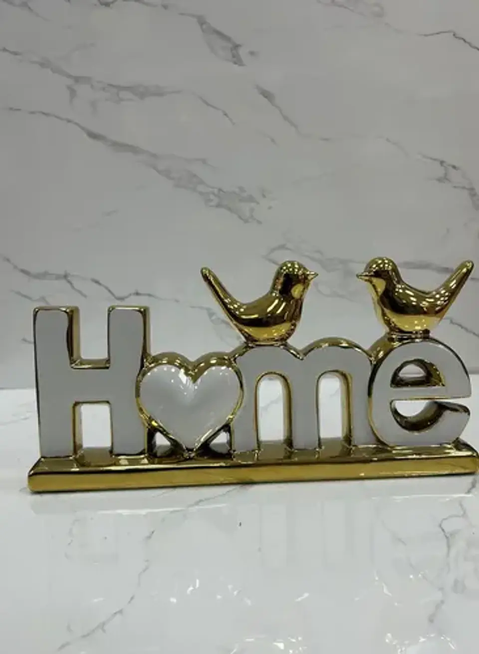 Adorno Decorativo Home Dorado Con Pájaros 1