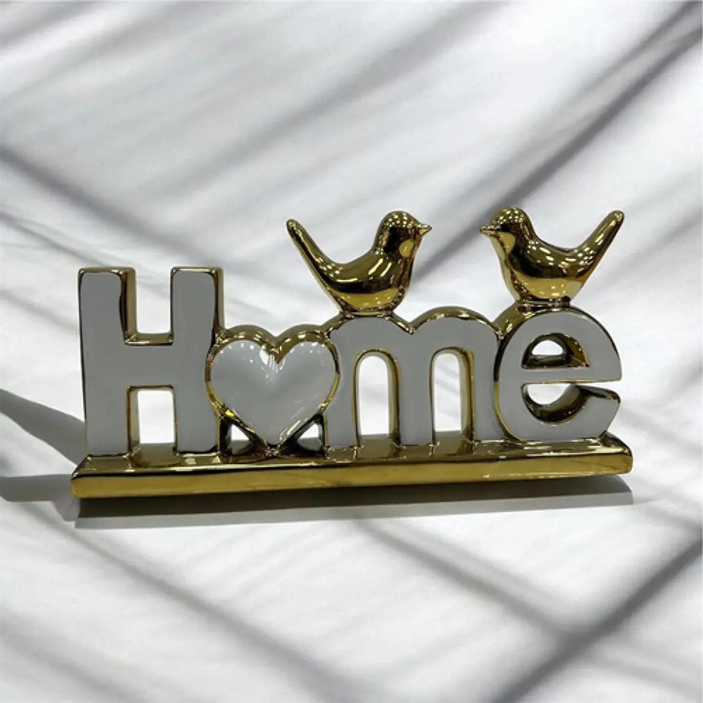 Adorno Decorativo Home Dorado Con Pájaros 5