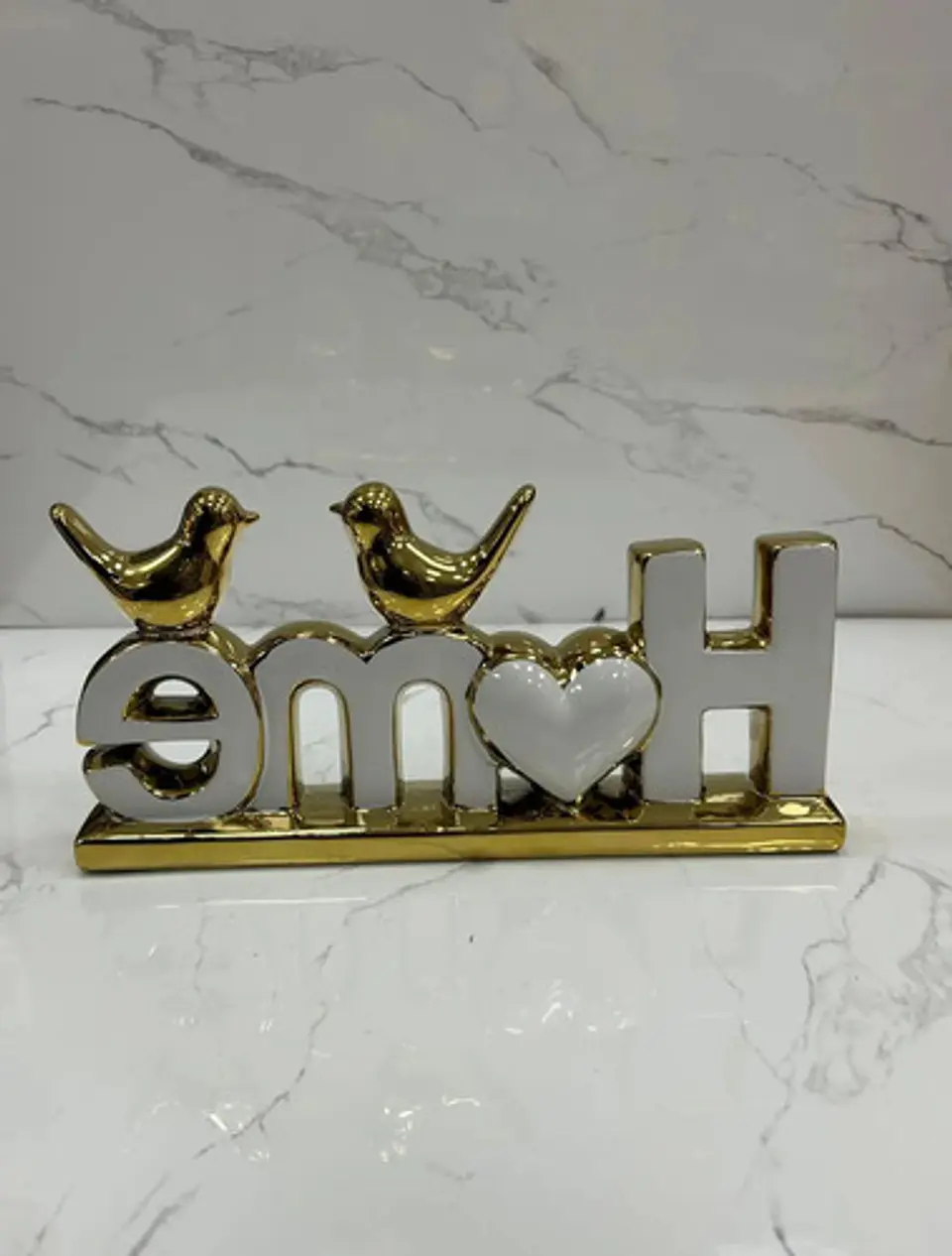 Adorno Decorativo Home Dorado Con Pájaros 6