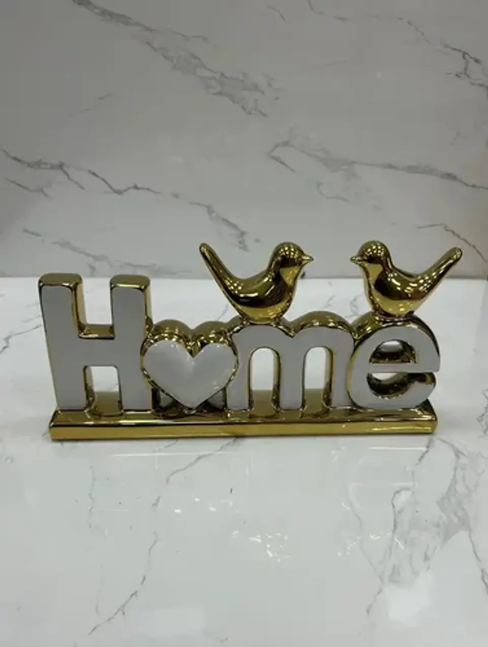 Adorno Decorativo Home Dorado Con Pájaros 7