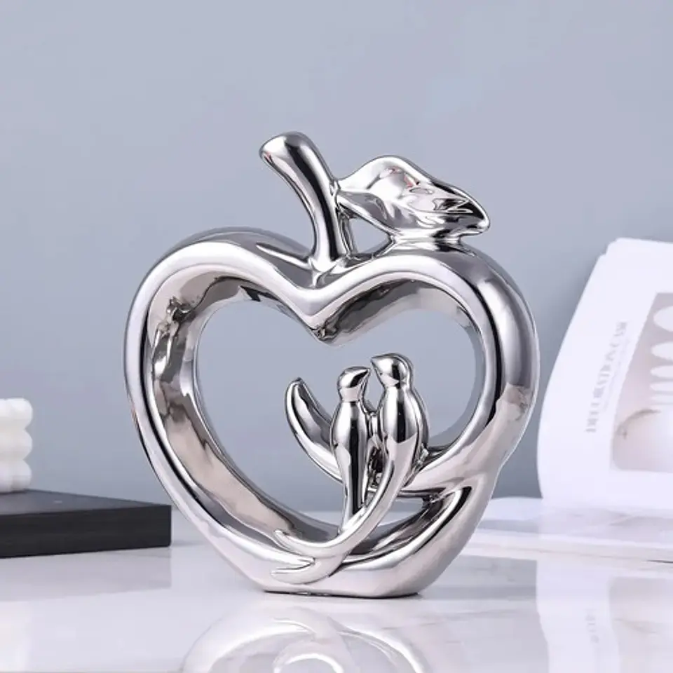 Escultura De Manzana Para Decoracion Elegante 1