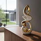 Figura Decorativa Moderna Blanco Y Dorado  Diseño Abstracto - Miniatura 1