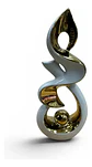 Figura Decorativa Moderna Blanco Y Dorado  Diseño Abstracto - Miniatura 3