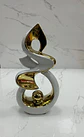 Figura Decorativa Moderna Blanco Y Dorado  Diseño Abstracto - Miniatura 4