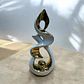 Figura Decorativa Moderna Blanco Y Dorado  Diseño Abstracto - Miniatura 5