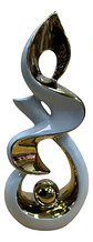 Figura Decorativa Moderna Blanco Y Dorado  Diseño Abstracto - Miniatura 7
