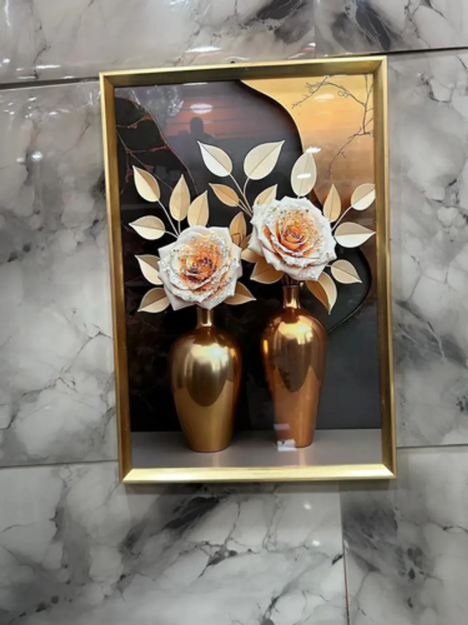 Cuadro Decorativo De Pared En Relieve 3d Con Diseño Jarrones 2