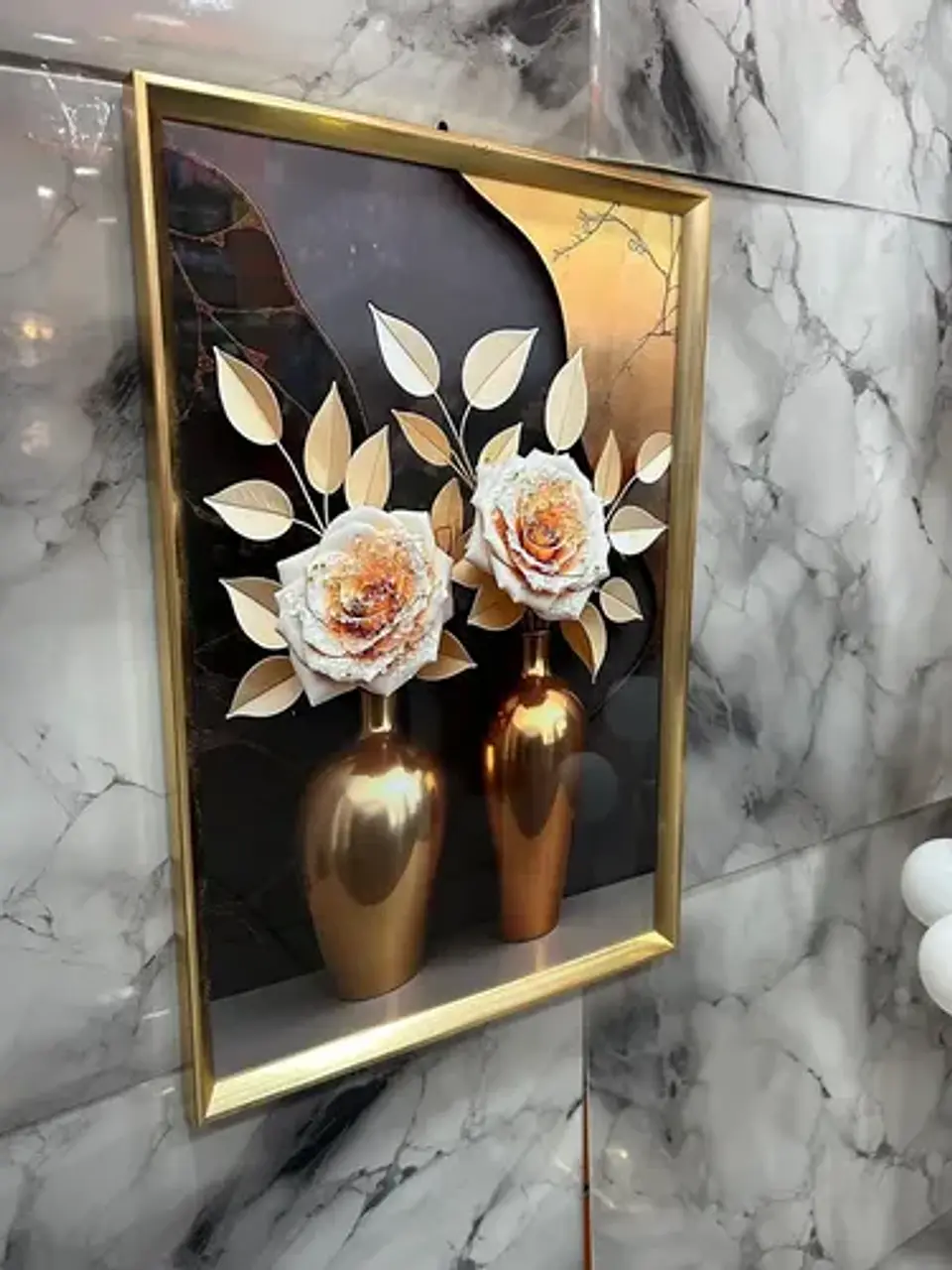 Cuadro Decorativo De Pared En Relieve 3d Con Diseño Jarrones 3