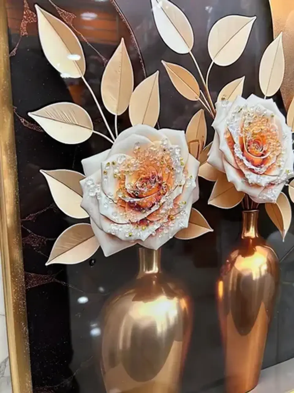 Cuadro Decorativo De Pared En Relieve 3d Con Diseño Jarrones 4