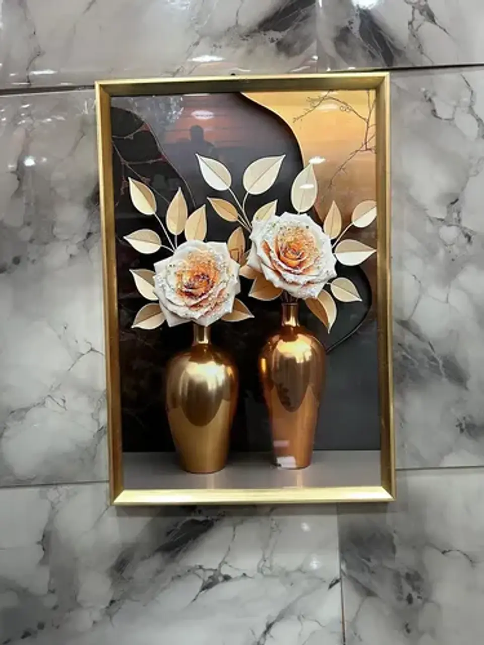 Cuadro Decorativo De Pared En Relieve 3d Con Diseño Jarrones 5