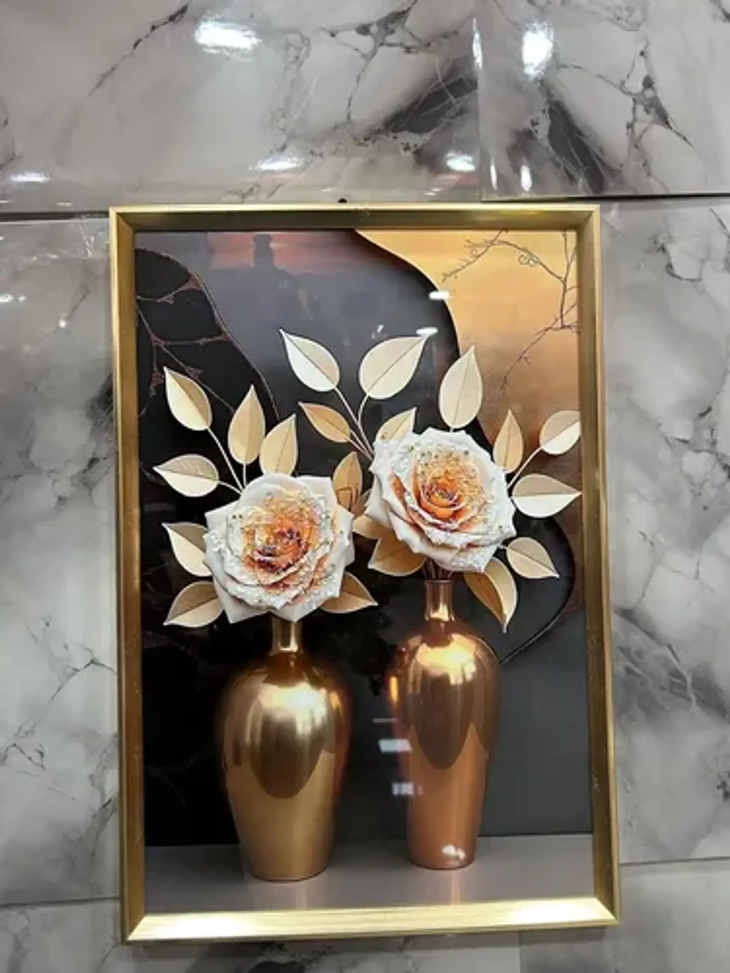 Cuadro Decorativo De Pared En Relieve 3d Con Diseño Jarrones 6