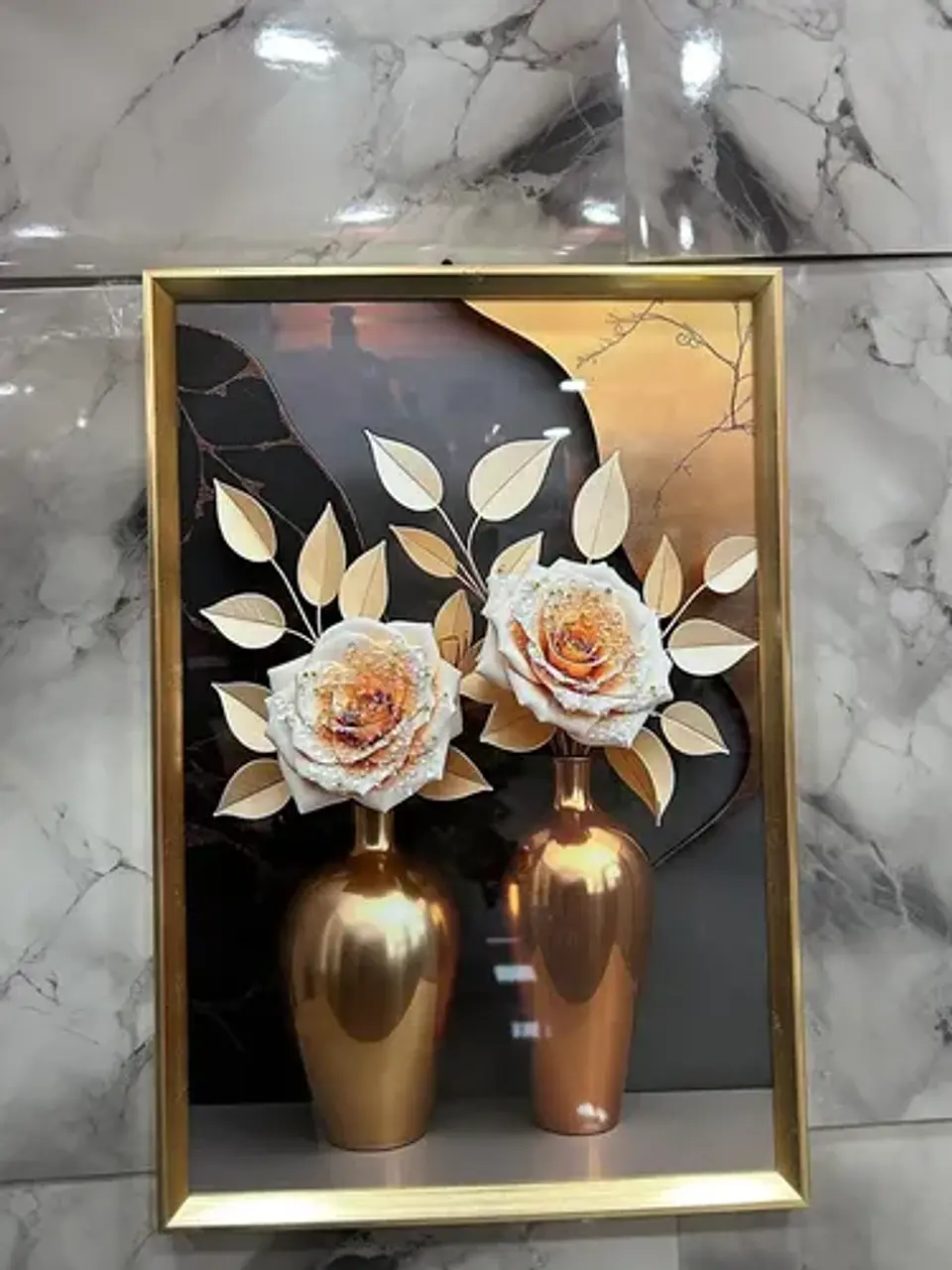 Cuadro Decorativo De Pared En Relieve 3d Con Diseño Jarrones 6