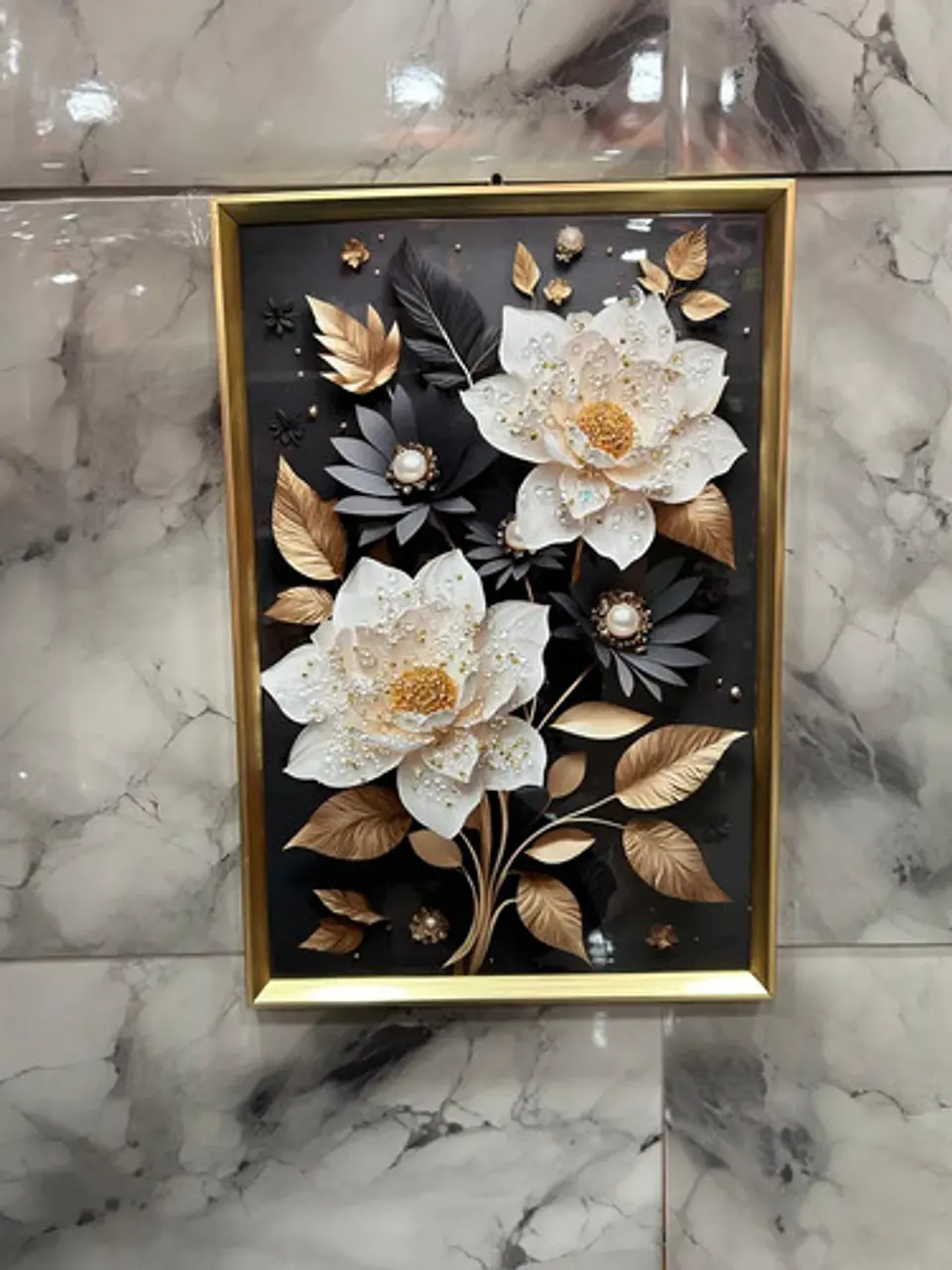 Cuadro Decorativo De Pared En Relieve 3d Con Diseño Flores 3