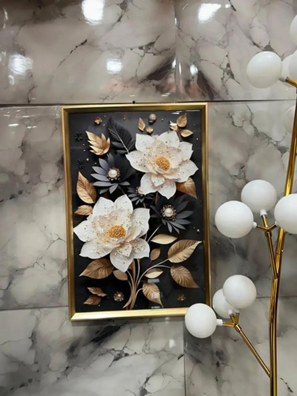Cuadro Decorativo De Pared En Relieve 3d Con Diseño Flores 4
