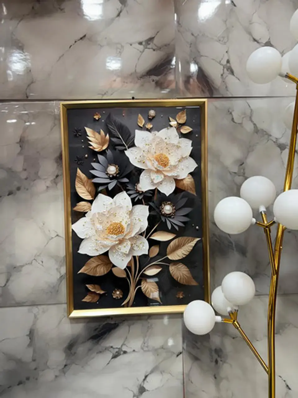 Cuadro Decorativo De Pared En Relieve 3d Con Diseño Flores 6