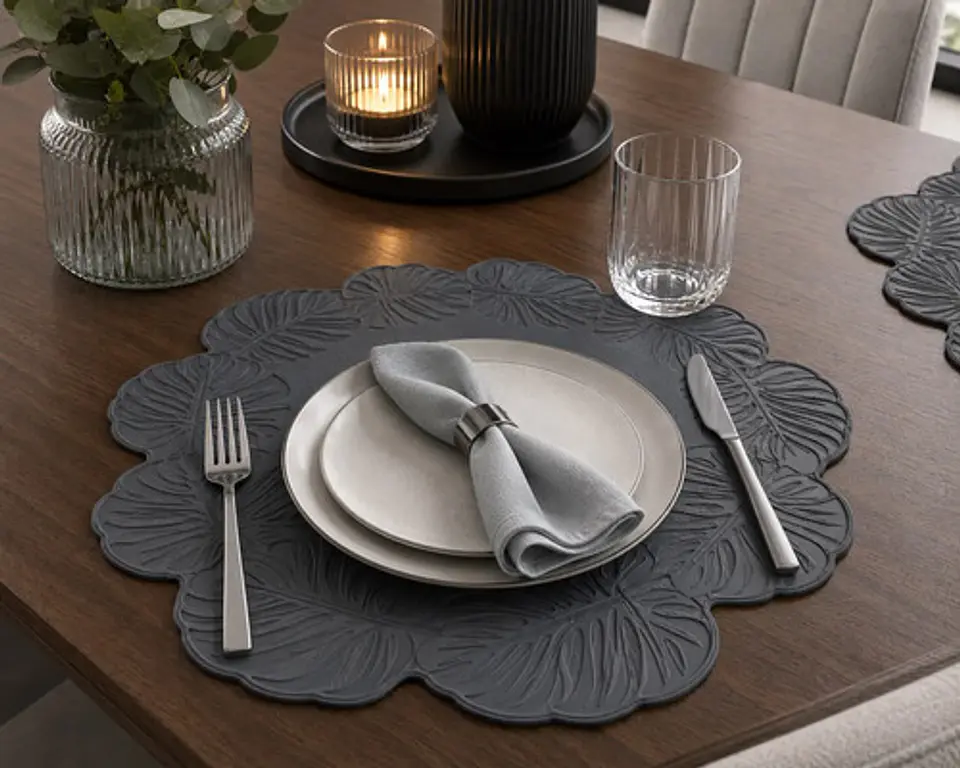 Individual De Mesa Decorativo Con Diseño De Hojas 2 Unidades 4