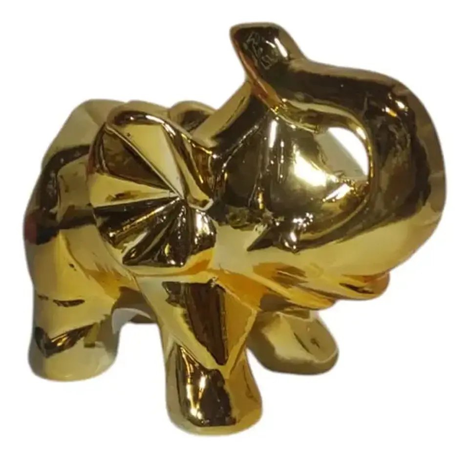 Adorno De Elefante Decorativo Elegante Pequeño Dorado 3
