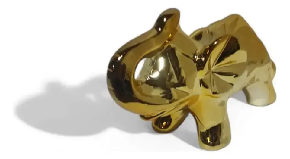 Adorno De Elefante Decorativo Elegante Pequeño Dorado 4