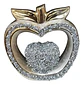 Adorno Decorativo Manzana Dorado Con Corazón Brillante - Miniatura 1
