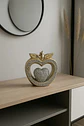 Adorno Decorativo Manzana Dorado Con Corazón Brillante - Miniatura 3