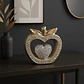Adorno Decorativo Manzana Dorado Con Corazón Brillante - Miniatura 4