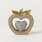 Adorno Decorativo Manzana Dorado Con Corazón Brillante - Miniatura 5