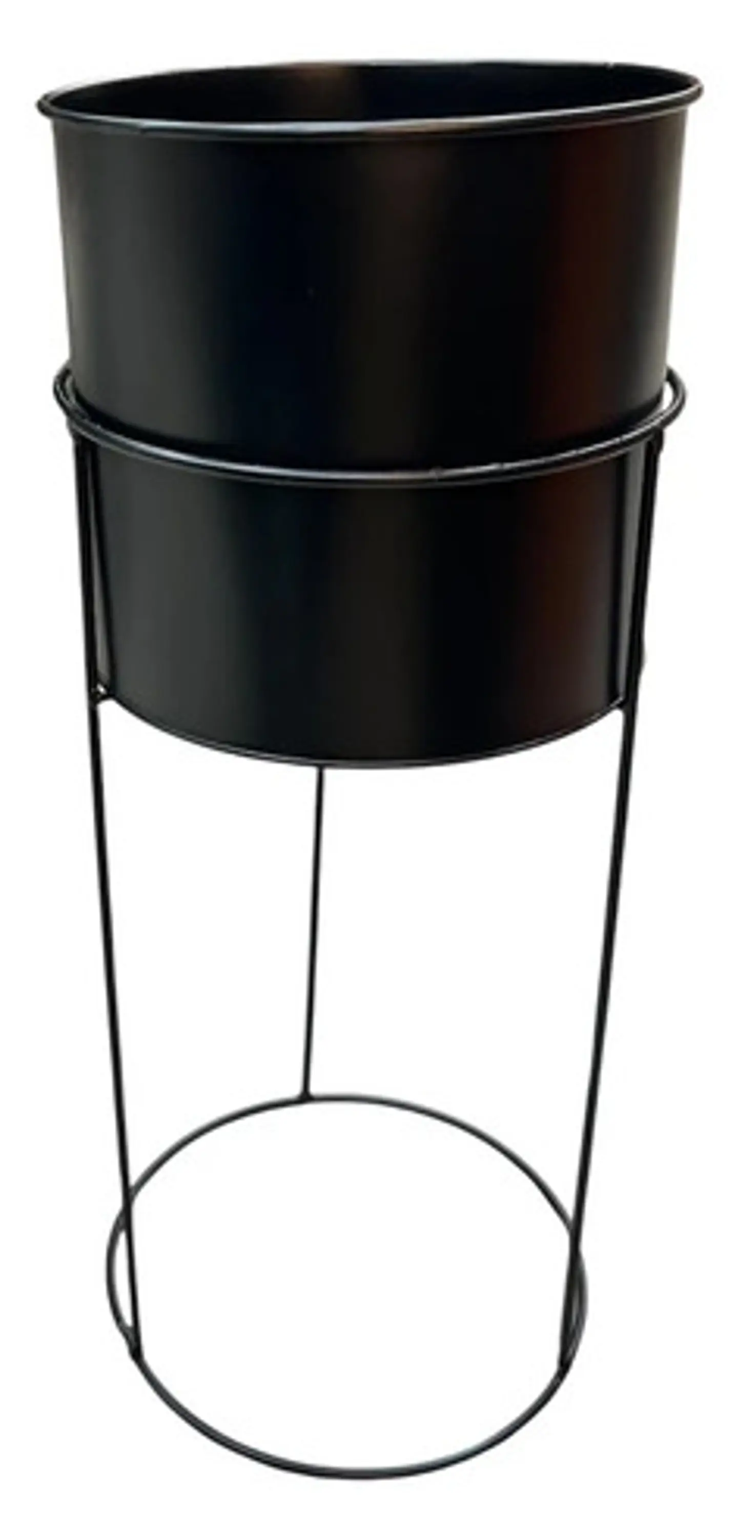 Macetero Decorativo Con Base Metálica Elevada 1