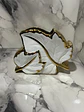 Jarrón Decorativo De Hojas Blanco Y Dorado Para Flores - Miniatura 5