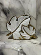Jarrón Decorativo De Hojas Blanco Y Dorado Para Flores - Miniatura 7