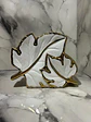 Jarrón Decorativo De Hojas Blanco Y Dorado Para Flores - Miniatura 9